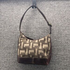 Nine West Bag Small Monogrammed‎ Vintage Pleather Brown Cute